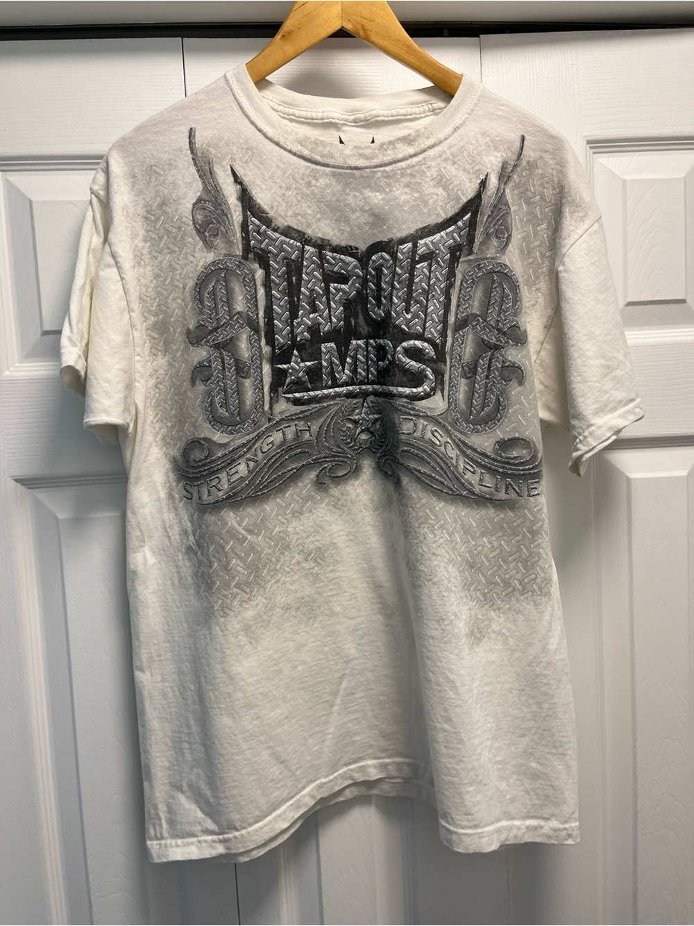 Y2K Tapout MPS Tee with Gray Distressed Metalplate Logo